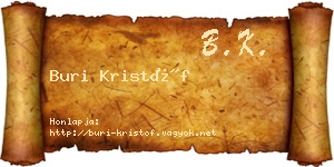 Buri Kristóf névjegykártya